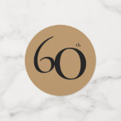 Confettis 60e anniversaire Black Gold Elegant Calligraphie (Petit recto)