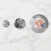 Confettis 60e anniversaire de Mariage Photo Silver personnal (Devant)