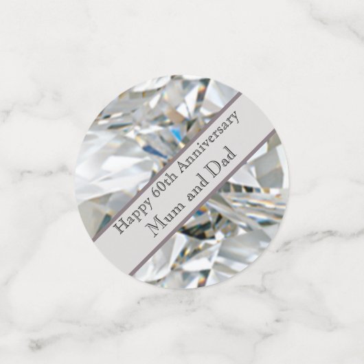 Confettis 60e anniversaire du Mariage Diamond (Petit recto)