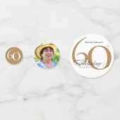 Confettis 60e Anniversaire Gold White Elegant Calligraphie C (Devant)