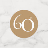 Confettis 60e Anniversaire Gold White Elegant Calligraphie C (Petit recto)