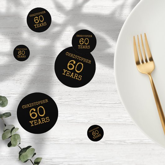 Confettis 60e anniversaire Légendaire Black Gold Retro