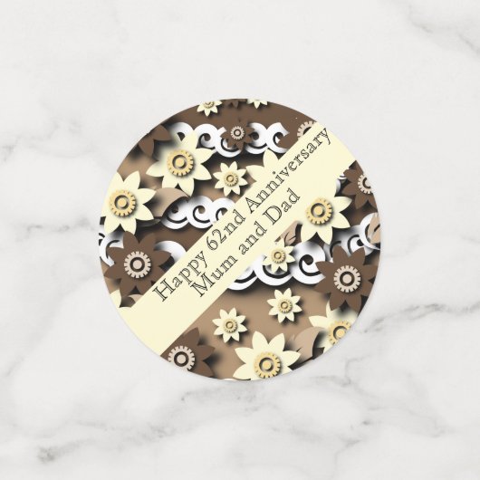 Confettis 62e anniversaire du Mariage (Petit recto)