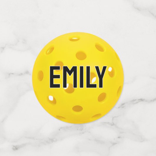 Confettis 65e anniversaire Pickleball Jaune (Petit recto)