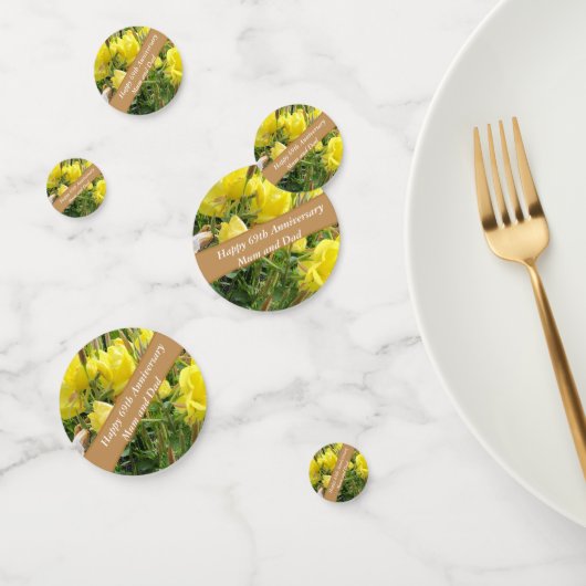 Confettis 69e Anniversaire Modifiable d'Oenothera (Groupe)