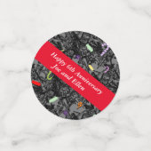 Confettis 6e anniversaire Mariage, ongles et bonbons (Petit recto)