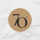 Confettis 70e anniversaire Gold Black Calligraphy Elégante P (Petit recto)