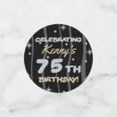 Confettis 75th Birthday Party Ajouter votre nom (Petit recto)