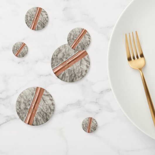 Confettis 7e anniversaire, coeur de laine et de cuivre (Groupe)