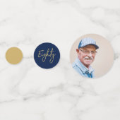 Confettis 80 | Gold & Navy Modern 80th Birthday Party (Derrière)