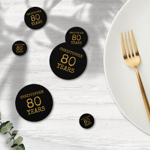 Confettis 80e anniversaire Légendaire Black Gold Retro