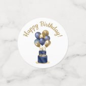 Confettis 80e anniversaire Marine Blue Balloon Cake (Petit recto)
