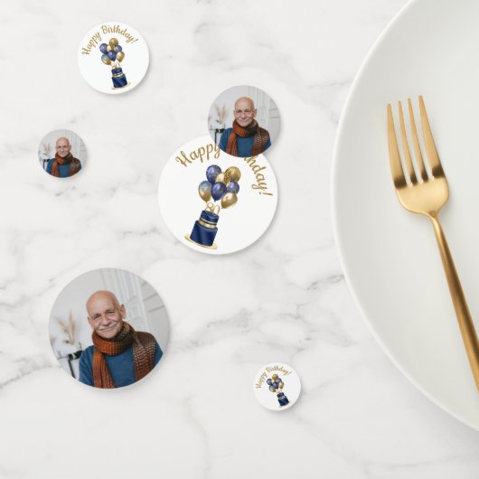 Confettis 80e anniversaire Marine Blue Balloon Cake (Groupe)