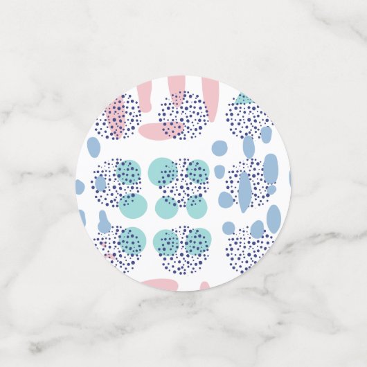 Confettis 80s Abstrait lunaire | Dusty Mauve rose et bleu (Petit recto)