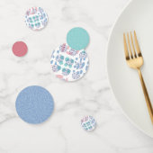 Confettis 80s Abstrait lunaire | Dusty Mauve rose et bleu (Groupe)