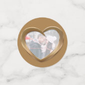 Confettis 8e anniversaire mariage de bronze coeur et photo (Petit recto)