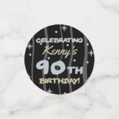 Confettis 90th Birthday Party Ajouter votre nom (Petit recto)
