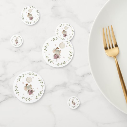 Confettis Adorable Fille Eléphant Botanique Floral Boho Baby (Groupe)