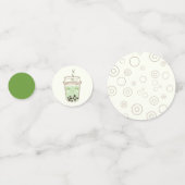 Confettis Adorable Green Axolotl Boba Tea Kid Anniversaire (Derrière)