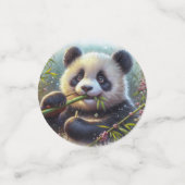 Confettis Adorable Ours De Panda Mangeant Bambou (Petit recto)