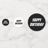 Confettis Âge personnalisé - Anniversaire noir et blanc (Derrière)