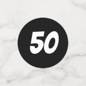 Confettis Âge personnalisé - Anniversaire noir et blanc (Petit recto)