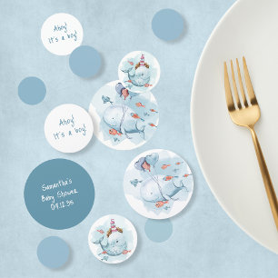 Confettis Ahoy C'est un garçon mignon Baby shower baleine