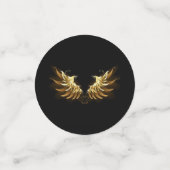 Confettis Ailes d'Ange d'or sur arrière - plan noir (Petit recto)