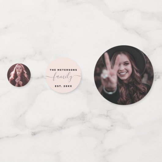 Confettis Ajouter votre famille 5 photos images personnalisé (Devant)