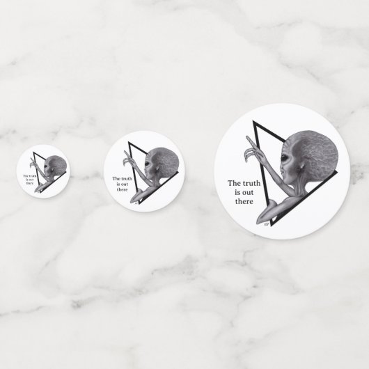 Confettis Alien gris, la vérité est là (Derrière)