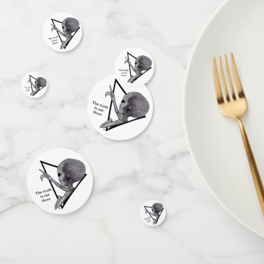 Confettis Alien gris, la vérité est là (Groupe)