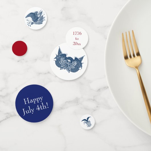 Confettis American Eagle Guarding USA Patriotic Flag Banner (Groupe)