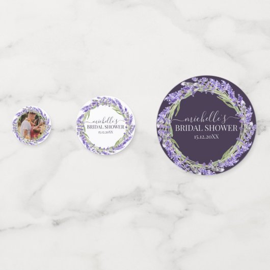 Confettis Amour et Lavande | Fleurs aquarelles modernes (Derrière)