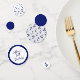 Confettis Ancrage marin bleu et blanc