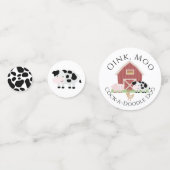 Confettis Animaux de ferme Barnyard Blanc Anniversaire Confe (Derrière)