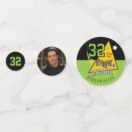 Confettis Animaux de fête de 00 ans - Anniversaire (Derrière)