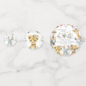 Confettis Animaux de la jungle, Safari, Fleurs, Baby shower (Devant)