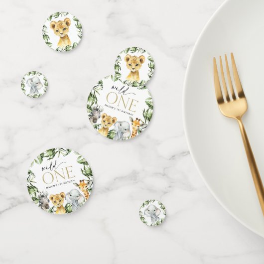 Confettis Animaux de la jungle, Safari, Un sauvage, premier  (Groupe)