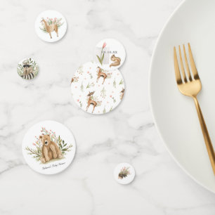 Confettis Animaux des bois   Baby shower de printemps doux