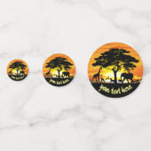 Confettis Animaux sauvages sur le coucher de soleil de la sa (Derrière)