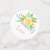 Confettis Anniversaire Ananas Rose Floral rose Turquoise (Petit recto)