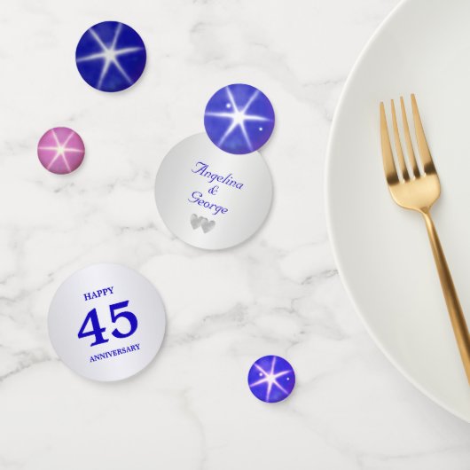 Confettis Anniversaire Chic 45e Mariage Sapphire (Groupe)