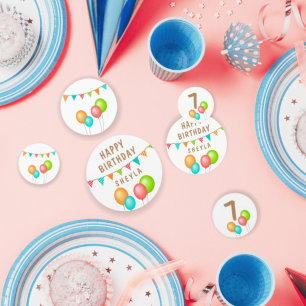 Confettis Anniversaire de enfant des drapeaux de Bunting de