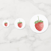 Confettis Anniversaire de fraises blanc (Devant)