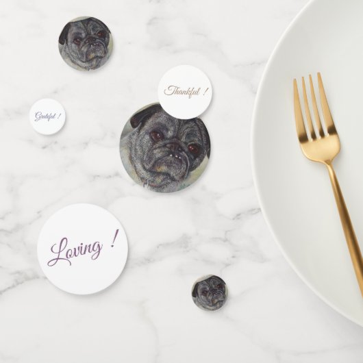 Confettis Anniversaire du chiot Carlin (Groupe)