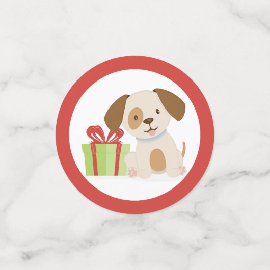 Confettis Anniversaire du Chiot mignon (Petit recto)