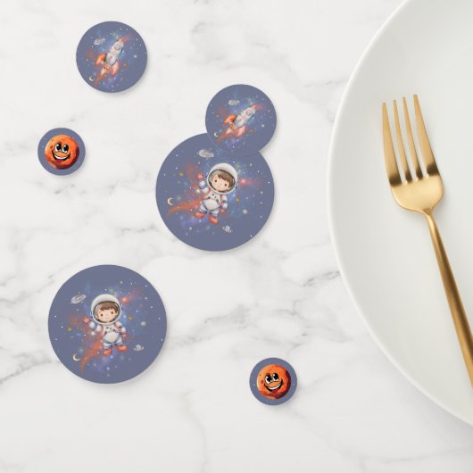 Confettis Anniversaire du garçon astronaute dans l'espace (Groupe)