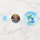 Confettis Anniversaire du garçon Axolotl bleu et vert Person (Derrière)