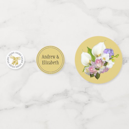 Confettis Anniversaire du Mariage d'or (Derrière)