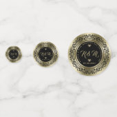 Confettis Anniversaire élégant du Mariage Black & Gold (Derrière)